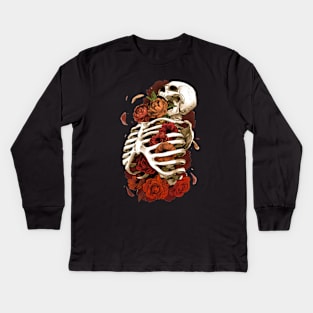 Cavity Skull Flower Kids Long Sleeve T-Shirt